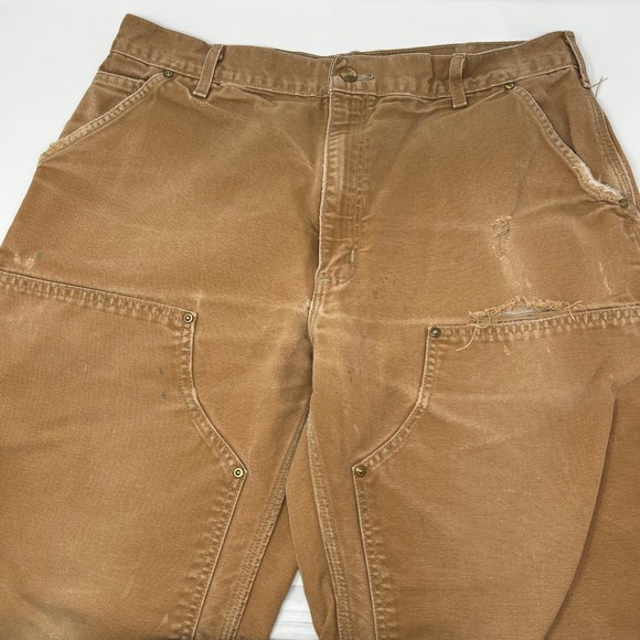 Carhartt Other - Carhartt B01 Double Front Duck Work Pants Brown 38(34)x30 Distressed Made in USA